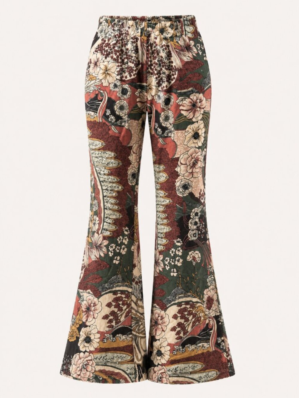 Novella Royale Iris Cropped Bell Pants Floral Print Size Small Boho Chic